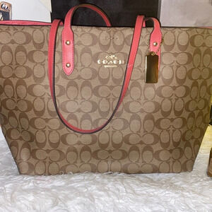 Coach city tote signature coated canvas shoulder bag NWOT